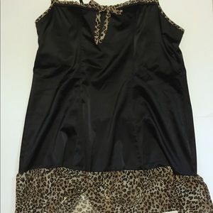 Black and Leopard print Lane Bryant Satin Chemise